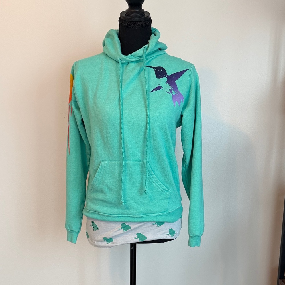 Free City freecity Sparrow Life Nature Love Green Hoodie Sweatshirt - Size XS/1